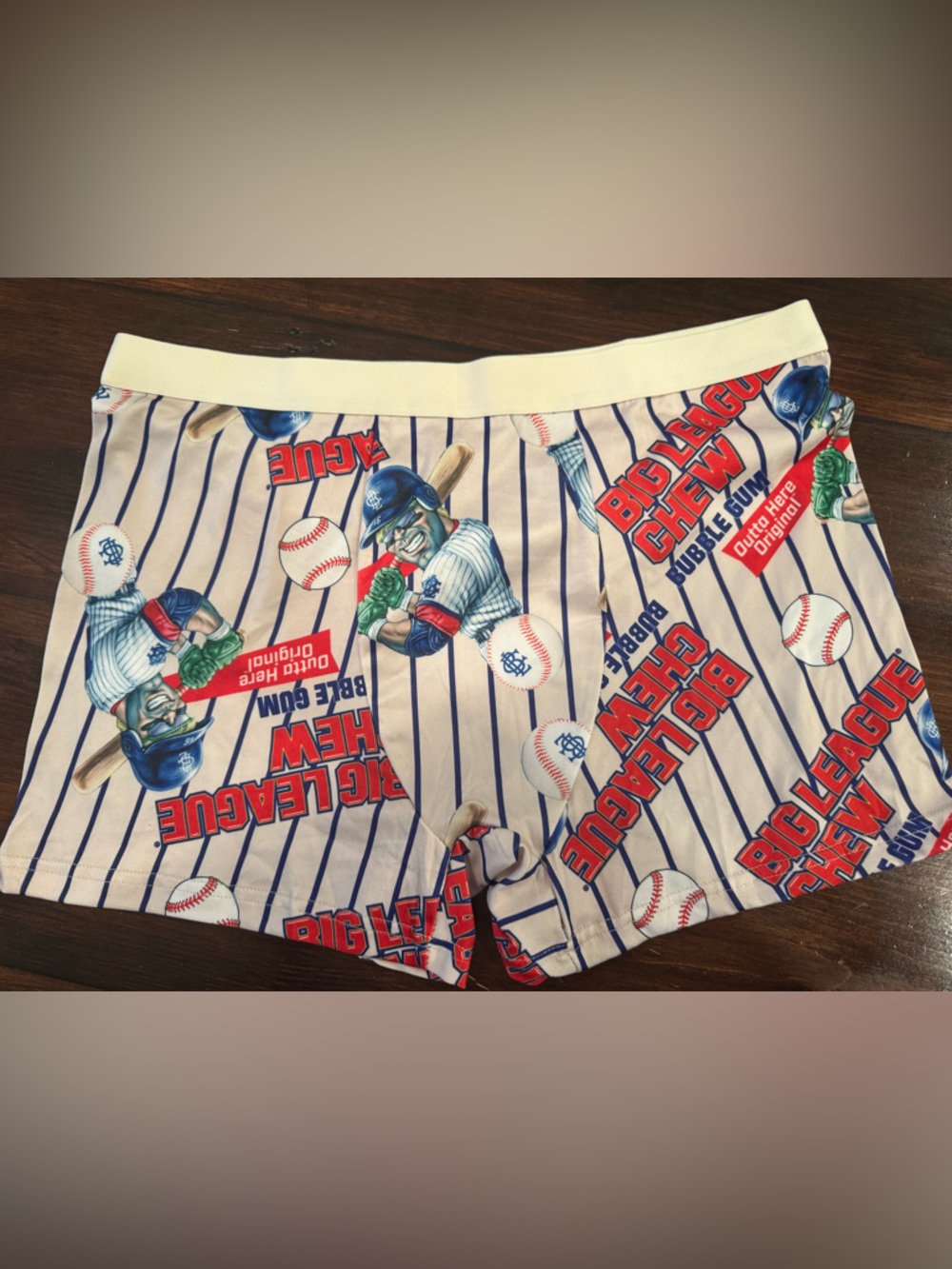 Big League Chew Baseball Print Boxer briefs - White & Blue men’s medium